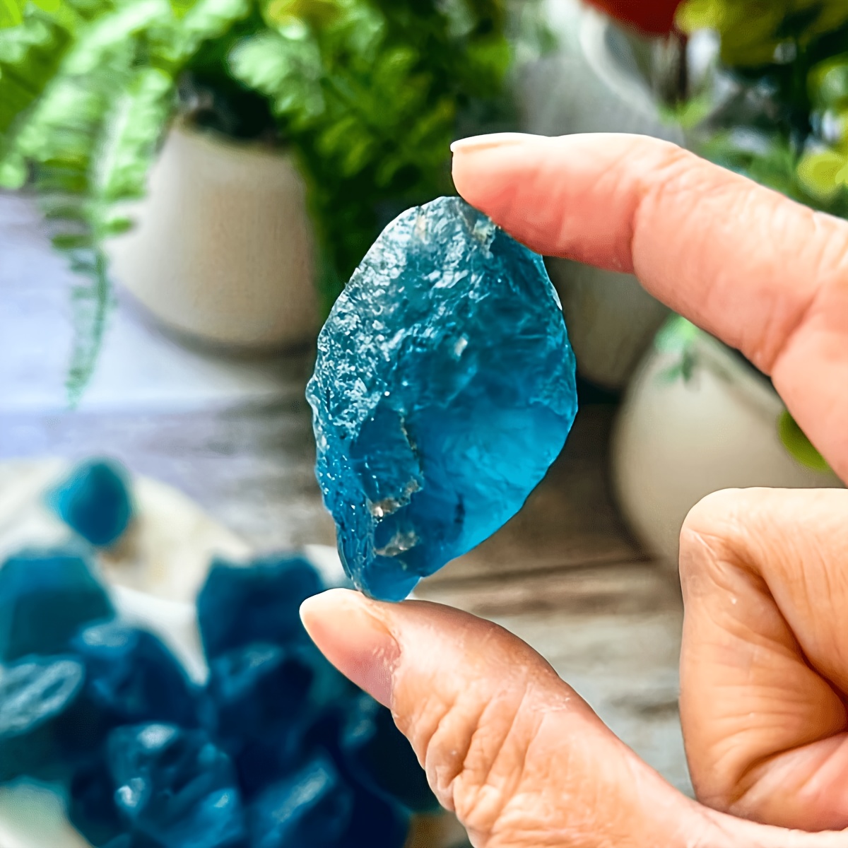 TEMU A Stunning Clear Blue Fluorite Quartz Mineral Specimen, Exhibition-grade Gemstone, Crafting Fashion Jewelry Additions, Decor Meditation Stone,