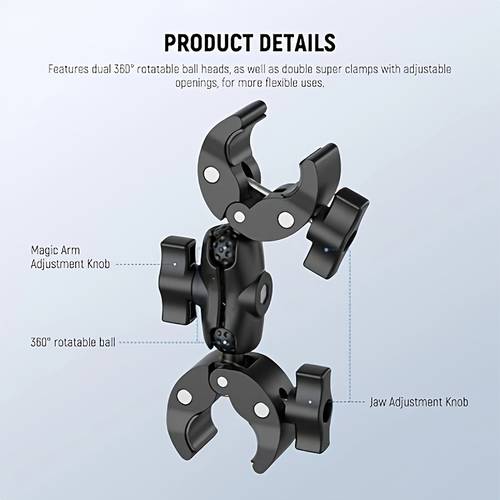 item picture dual clamp mount heavy duty umbrella clamp bracket chair mount clamp for photography video studio compatible with light stands monitors umbrellas reflectors and tripods