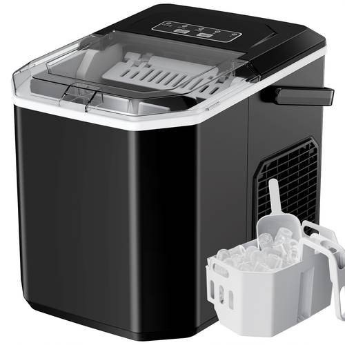 35 pound ice machine and 26 pound bullet ice machine soft chew ice crusher portable pebble ice machine desktop automatic cleaning portable ice machine with basket and spoon for home kitchen camping rv ice machine