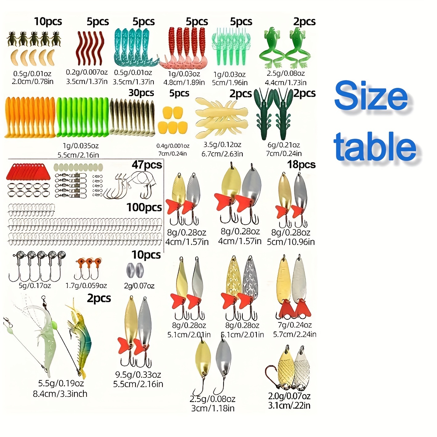 Mixed Color Fishing Lures Kit Image 9