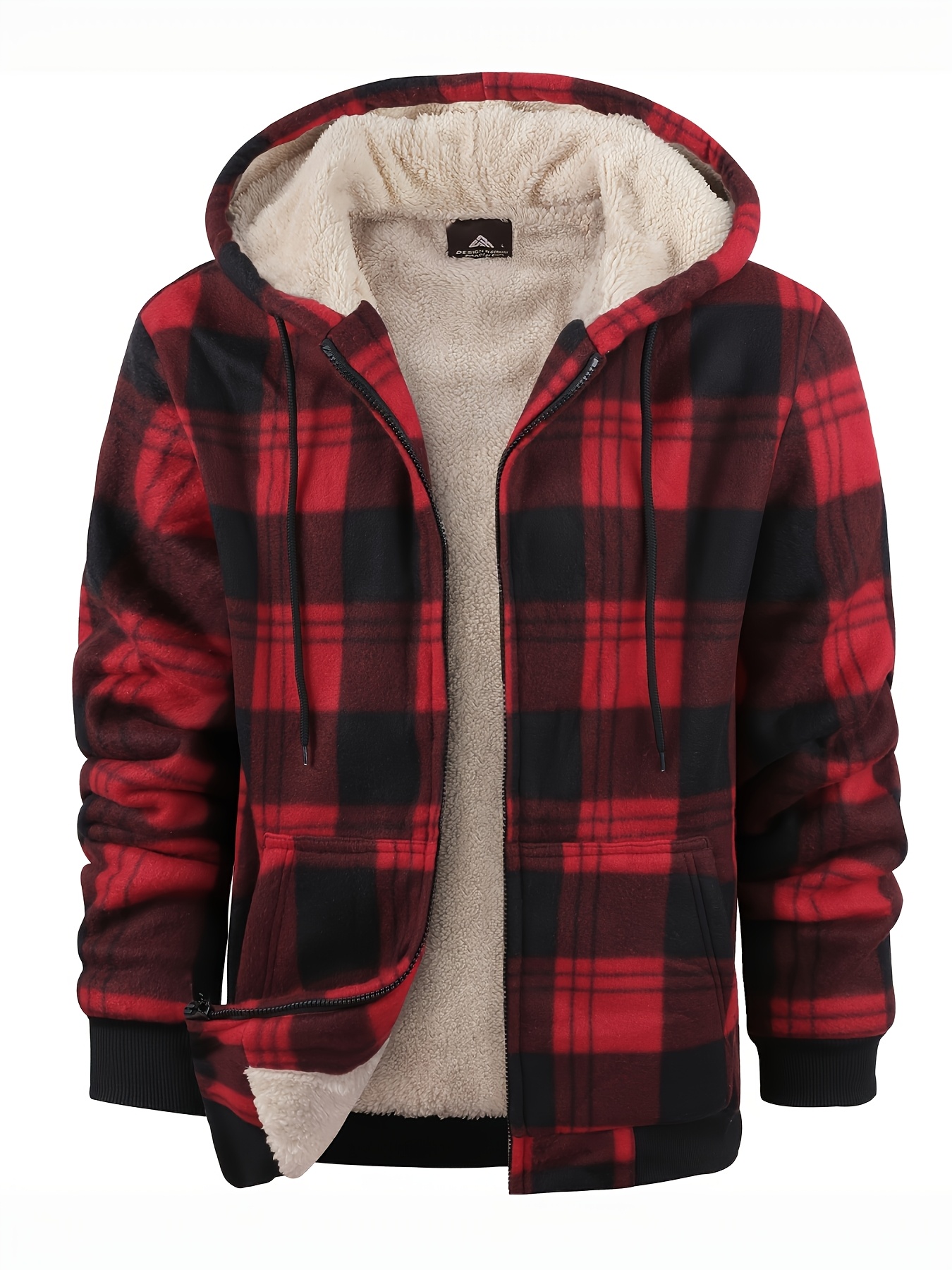 Men'S Heavyweight Fleece Hooded Jackets Thick Sherpa Lined Flannel Plaid Shirt with Full Zip 38 Men'S Heavyweight Fleece Hooded Jackets - Thick Sherpa Lined Flannel Plaid Shirt with Full Zip