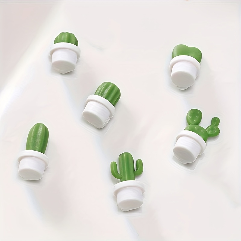 Cactus Magnet Refrigerator Mini 6 Set Classic Fashion Retro Refrigerator Magnet Three-dimensional Magnetdecoration Creative Green Plant Refrigerator Magnet