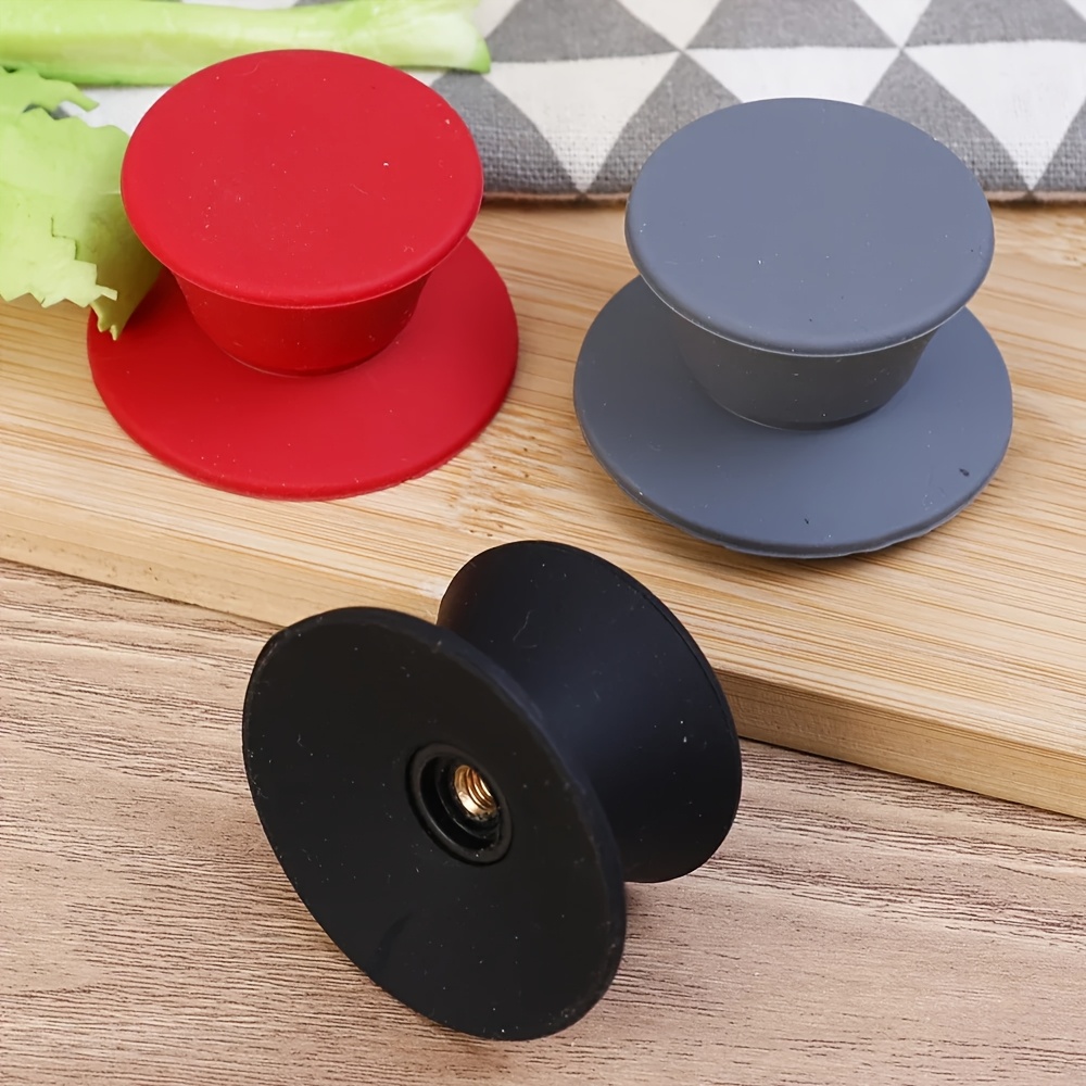 1pc stainless steel pot lid knob with silicone cover heat resistant non electric kitchen accessory pot handle details 2