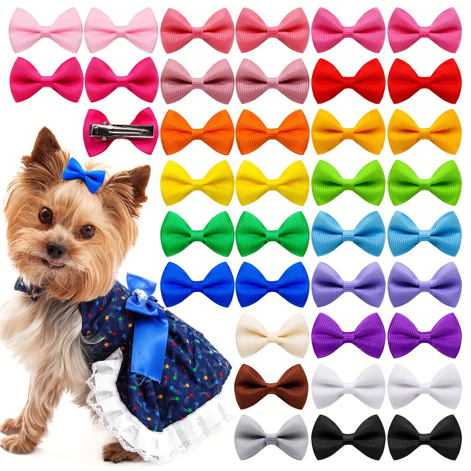 

10pcs Pet Hair Clips - Pattern Solid Color Clips For Dogs And Cats, Cute Fashionable Hair Accessories For Pet Grooming And Styling