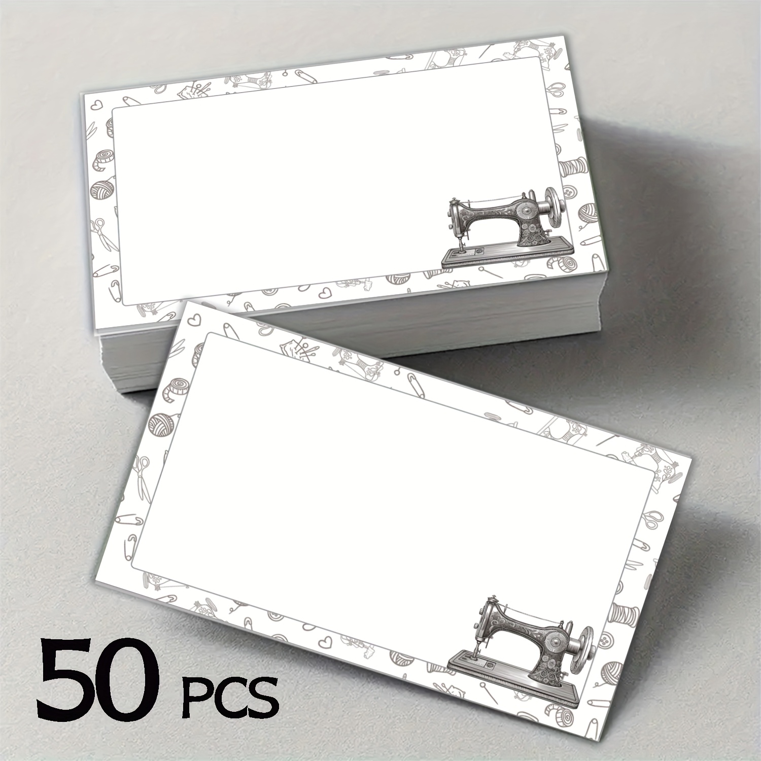 Image of 50 Blank Sewing-themed Message Cards, Business Cards, White Greeting Cards, , Sewing Gifts, Sewing Supplies Checklist, Writing Cards, Small Business Supplies, Gift Tags, Birthdays, Unique Items