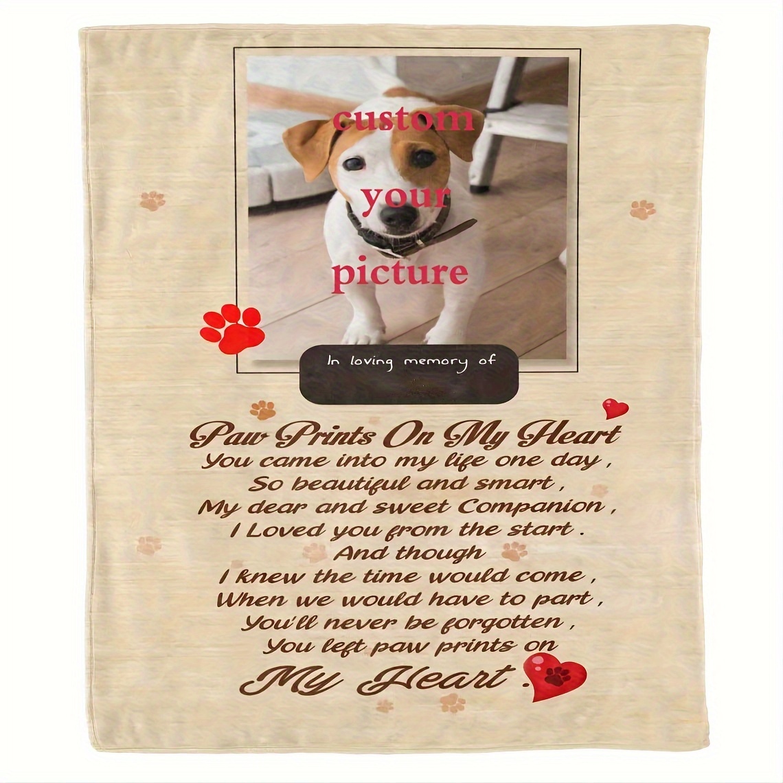 

Personalized Dog Blanket - 50x40 , , For Decor, Unique For Pet