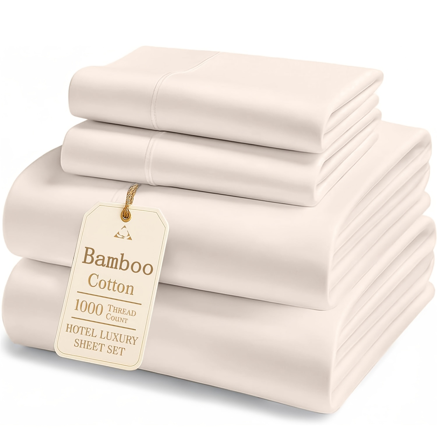 TEMU Bamboo Sheet Set, 1000 Hotel -quality Bedding, Soft Breathable & Cooling To School Bed Sheets With 14 Inch Deep Pocket Fitted Sheet