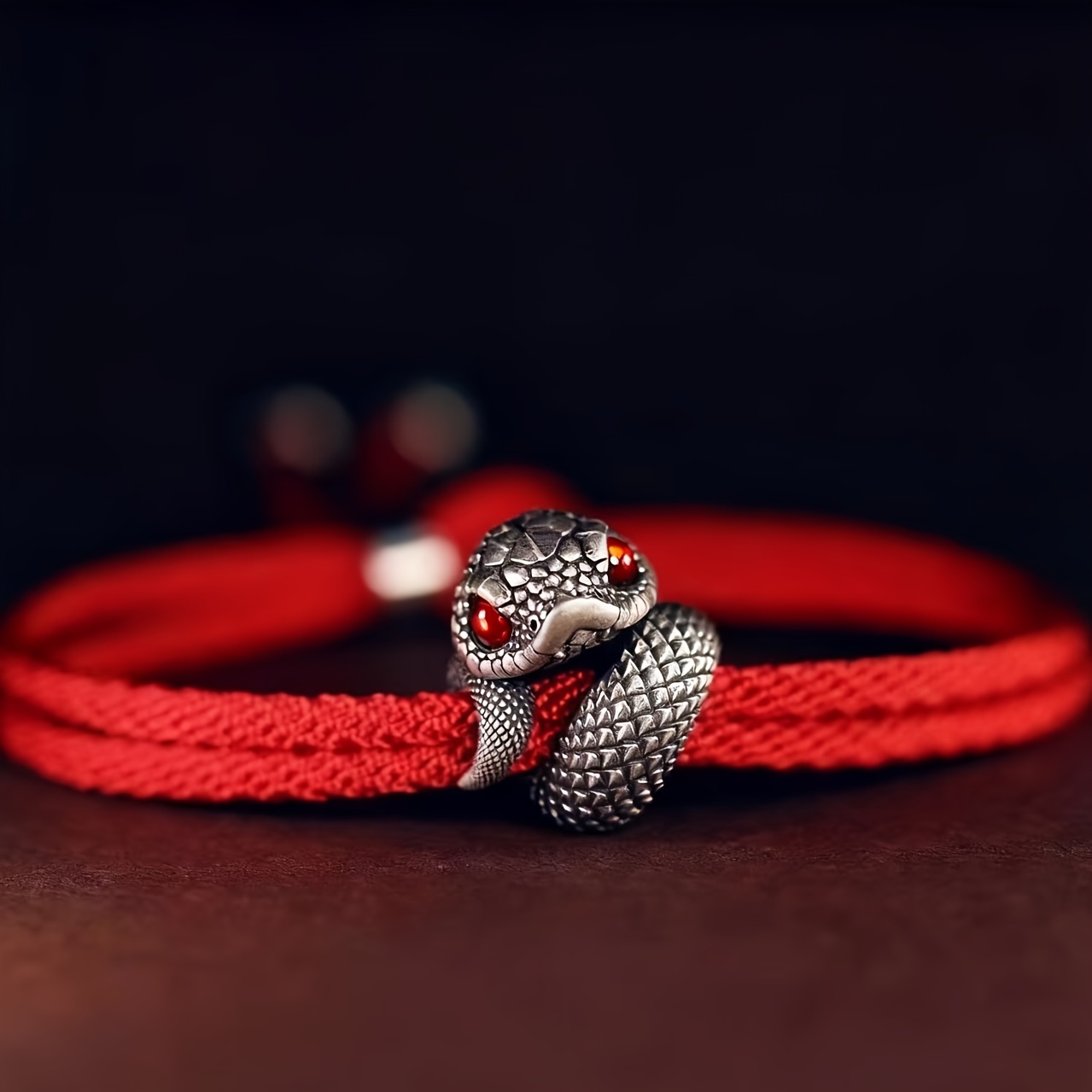 TEMU Vintage Snake-shaped Bracelet In Red, Blue, Green, Purple, And Black; Unisex Accessory Gift, Couple's Jewelry, Halloween Present