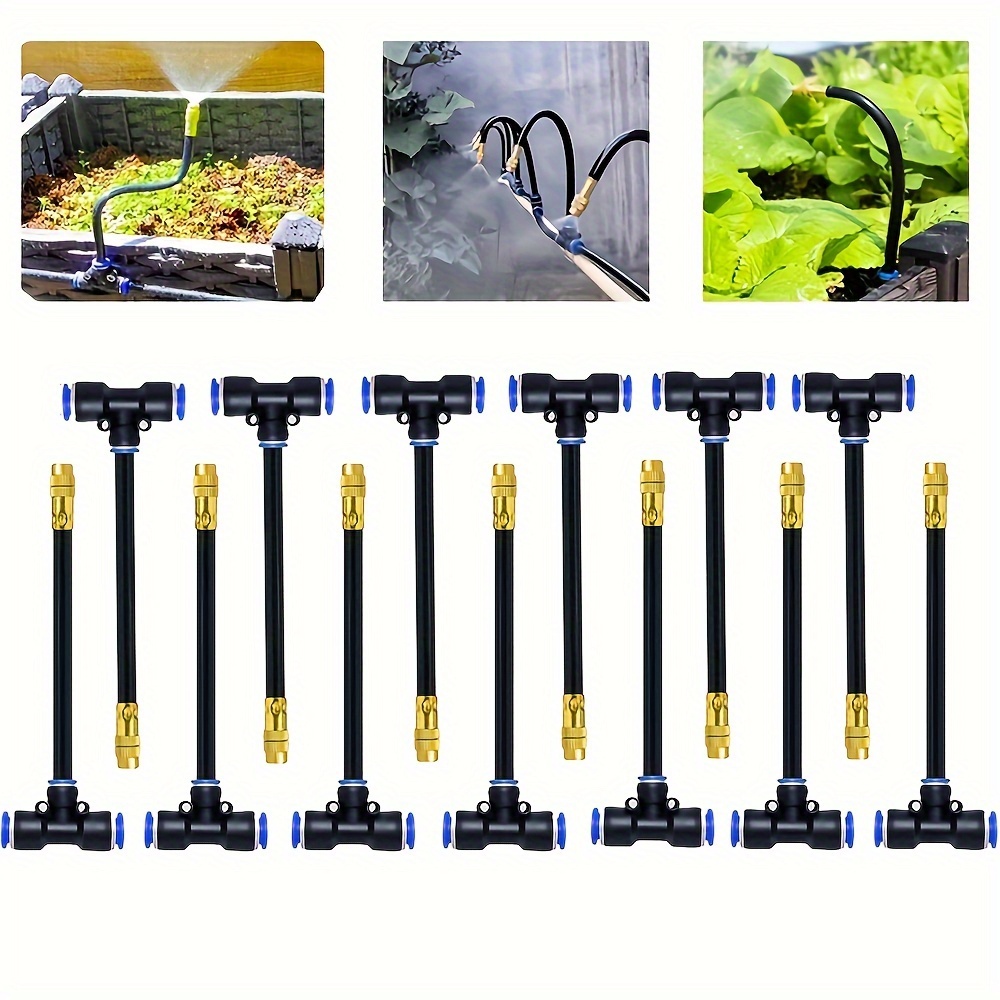 

5 Pcs Adjustable Atomizing Nozzles: 360° Rotating Copper Sprayers With 8mm Connectors, Suitable For Watering Plants