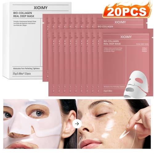 20pcs collagen powerful urizing facial mask urizes the skin making more delicate and bright rich in collagen and hyaluronic acid saying and loose skin