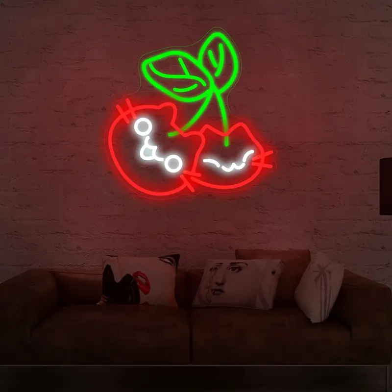 led neon wall light with dimmer usb powered wall mounted night light with switch cute red green bedroom decor or gift for cat lovers Product details 4