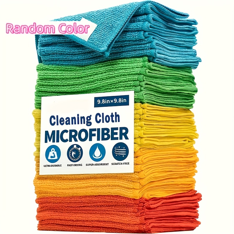 8 16 32 pack microfiber cleaning cloths reusable nonwoven super absorbent non scratch wipes for dusting polishing and wiping in kitchen car glass floors   durable household cleaning cloths