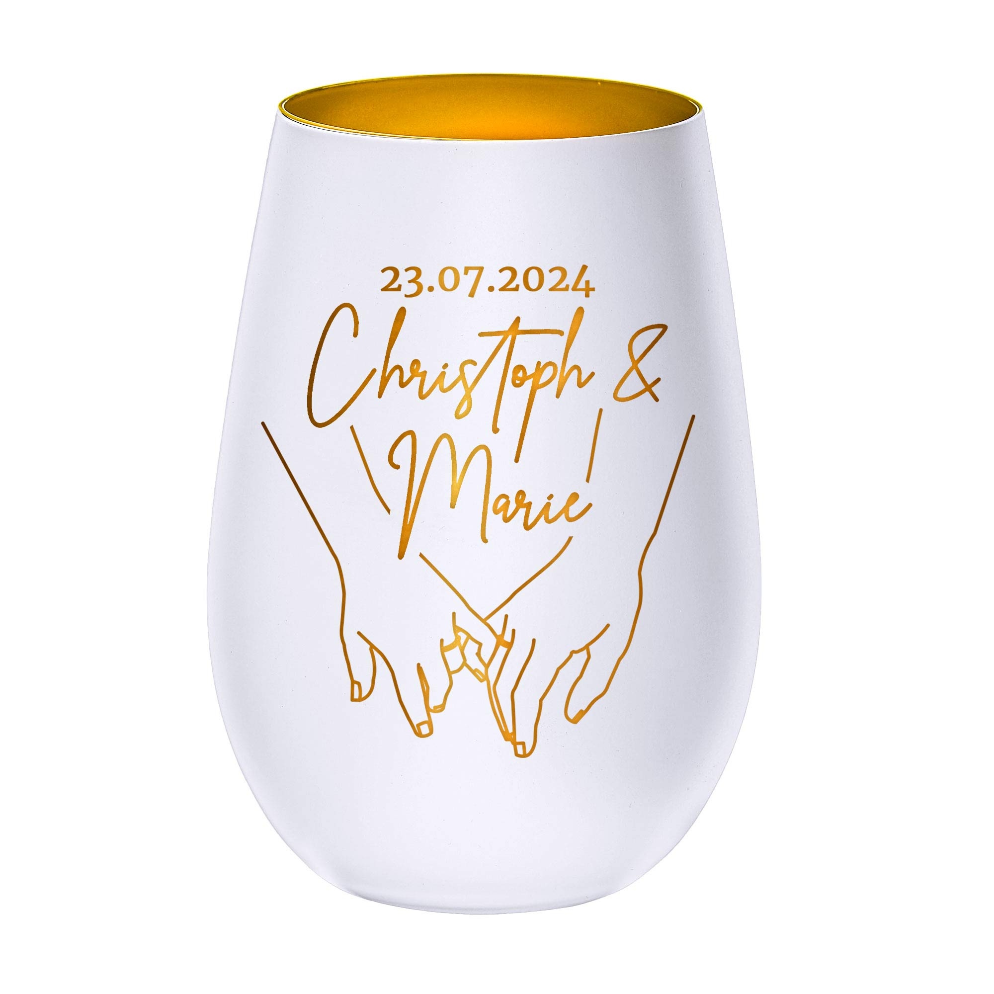E-shop Personalisiertes Hochzeitsgeschenk – Individueller Hand-in-Hand-Kerzenhalter mit Namen & , Elegantes Minimalistisches Tischdekor für Jubiläum,