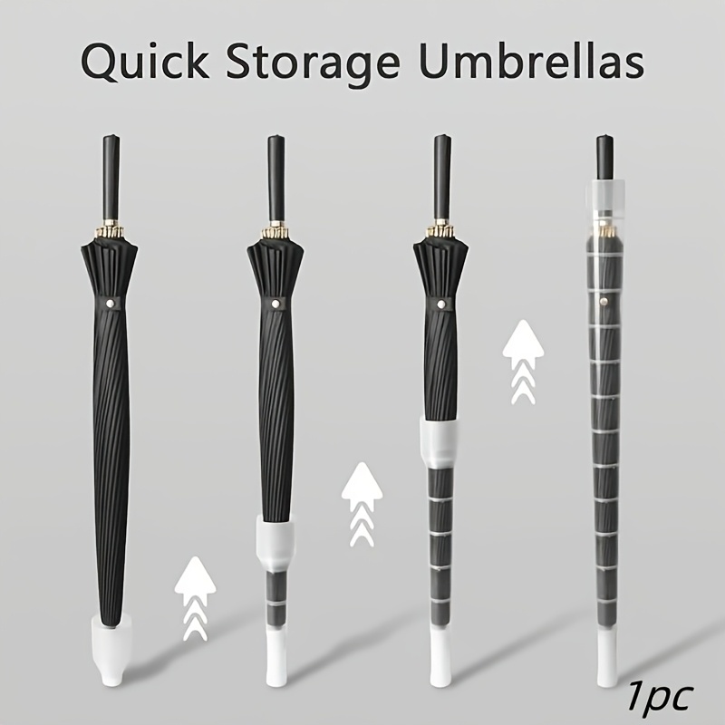 TEMU 1pc Transparent Plastic Umbrella Cover - Waterproof, Extendable & Drip-free Storage Solution