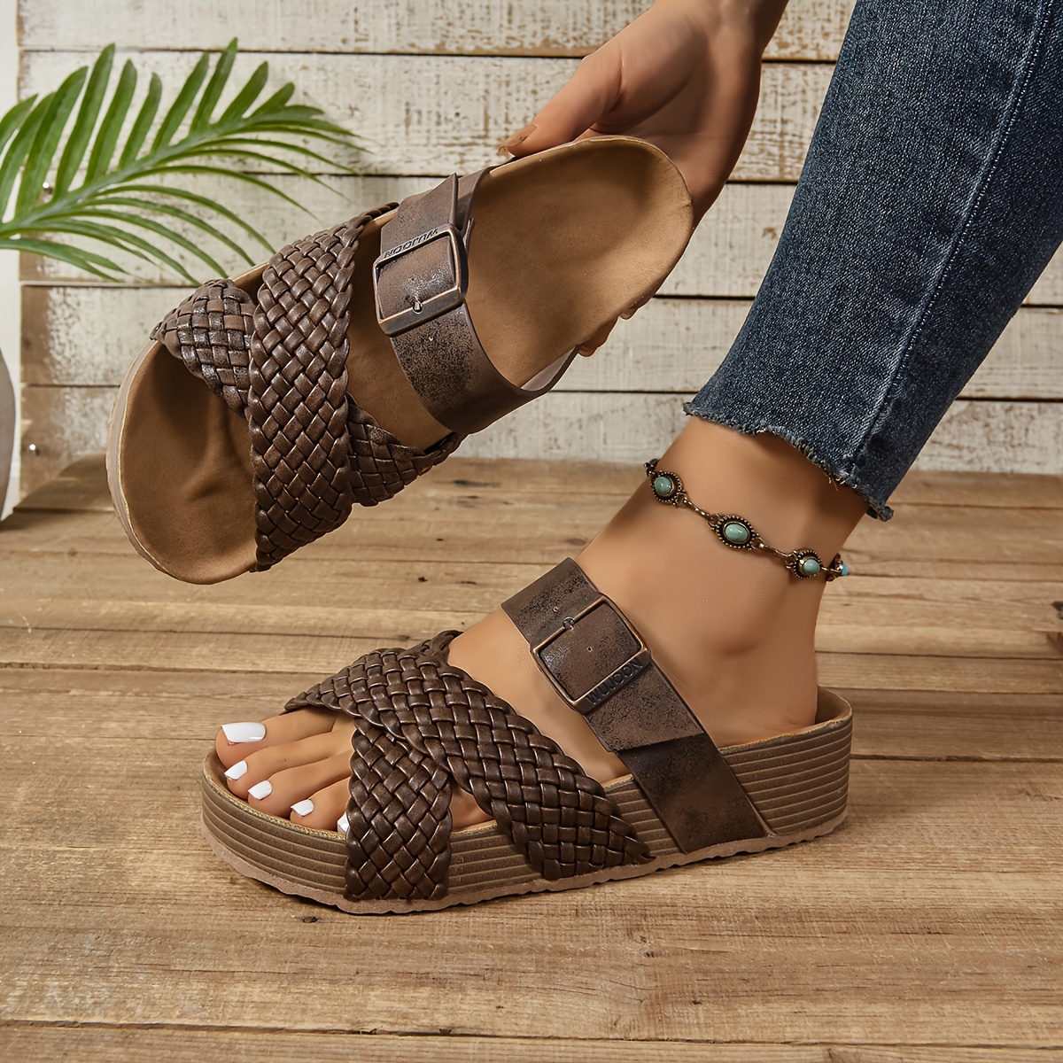 Ankle Strap Old Fashioned Sandals Women'S Vintage-Style Flat