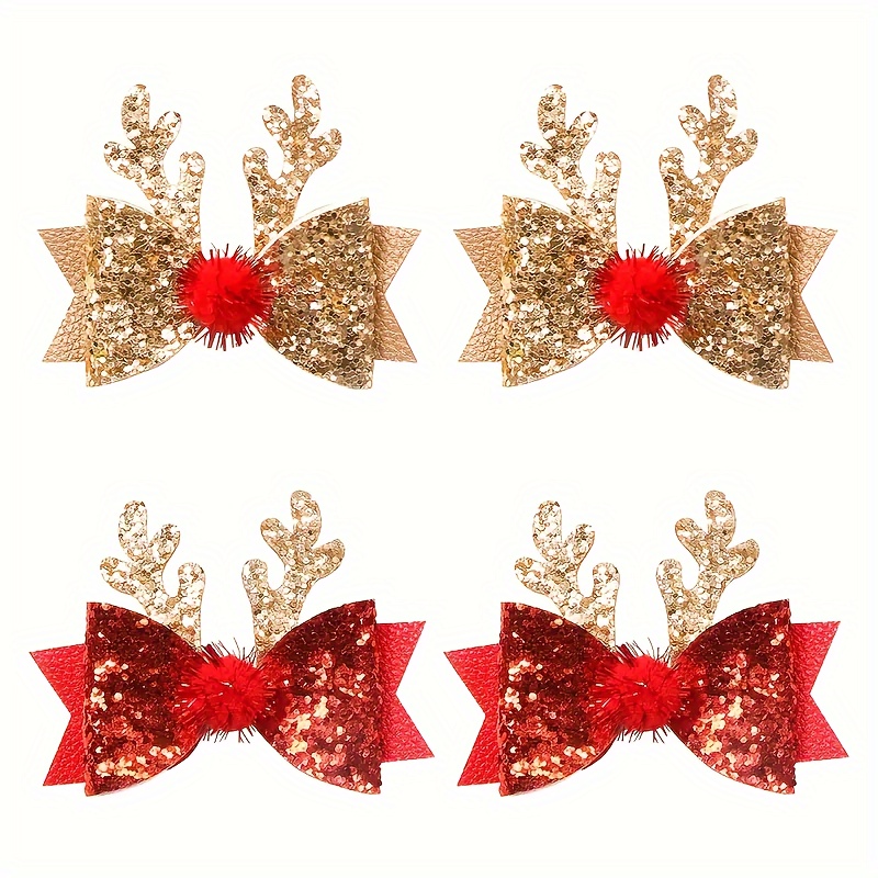 

2pcs ' Christmas , Bowknot Accessories, , , Red, Alloy