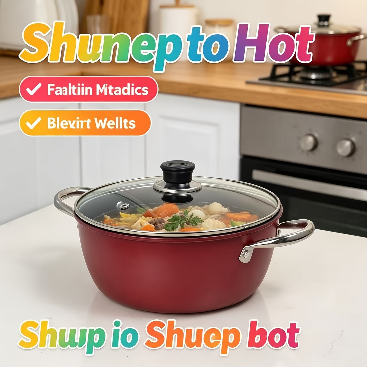 TEMU à Ragoût Antiadhésive Robuste , Lavable au Lave-vaisselle, Revêtement Non , Distribution Rapide et Uniforme de la Chaleur, Compatible avec Tous