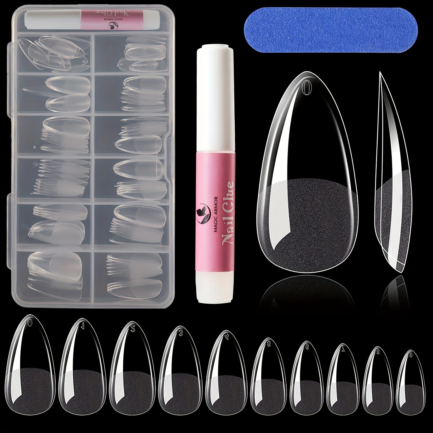 

120pcs Clear Gel Nail Tips - Seamless, Foldable & Reusable - Diy & Salon Use