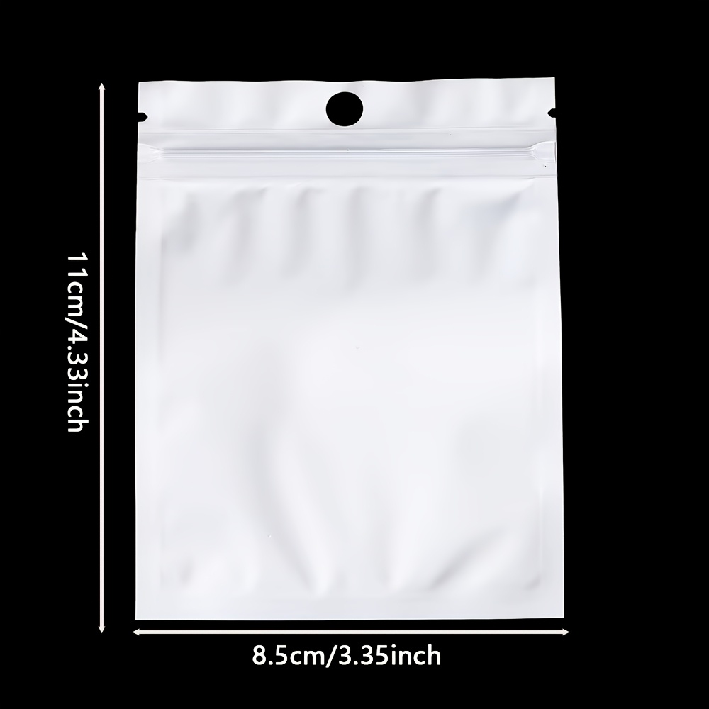TEMU Lot de 50 sacs de conditionnement refermables en plastique à motif d'os Yin-Yang transparent avec cordon de serrage, blanc, pour accessoires de
