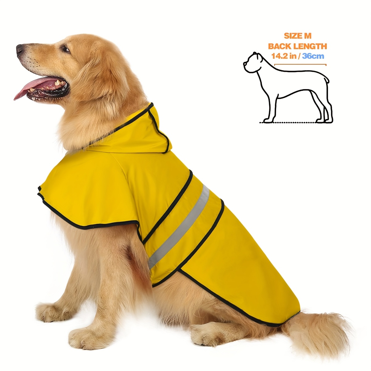 Dog Raincoat Hooded Poncho - Adjustable Waterproof Dog Rain Jacket Lightweight Reflective Dog Rain Coat Pet For Small Medium Large Dogs