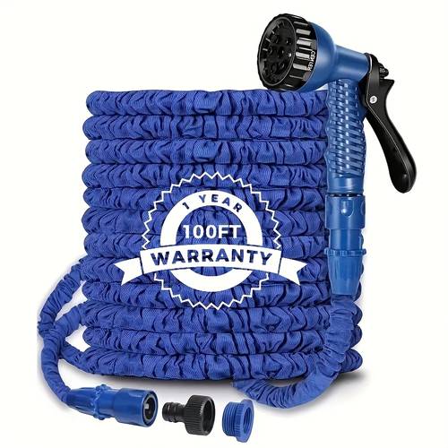 100ft expandable garden hose pipe flexible expanding with 3 4 1 2 fittings garden hose with 7 function spray nozzle