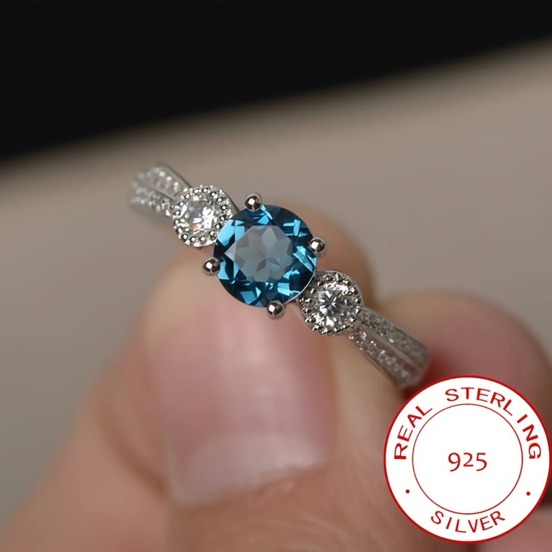 

Bague en argent sterling 925 avec un design géométrique incrusté de zircon brillant, bijou pour femmes