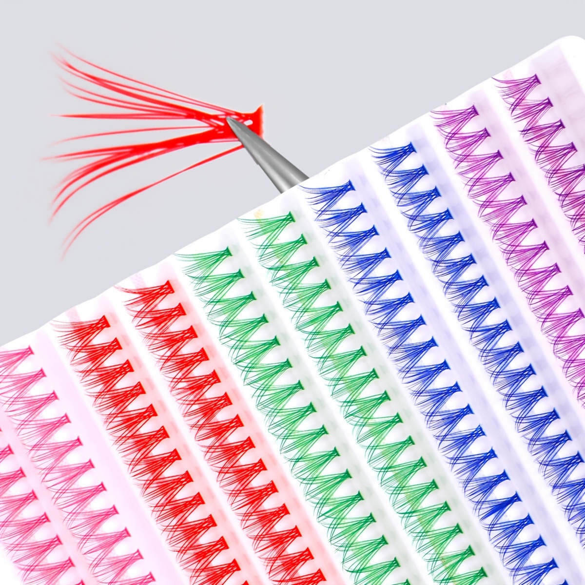 

200 Of Lashes, 12mm Segmented Mixed Color Eyelashes, Suitable For Professional Styling, School, Date, Vacation, Stage, Halloween