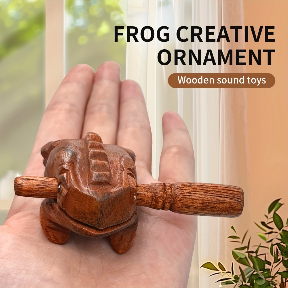 

Handcrafted Wooden Frog Musical Instrument - Percussion Sound Block Toy, Decor,