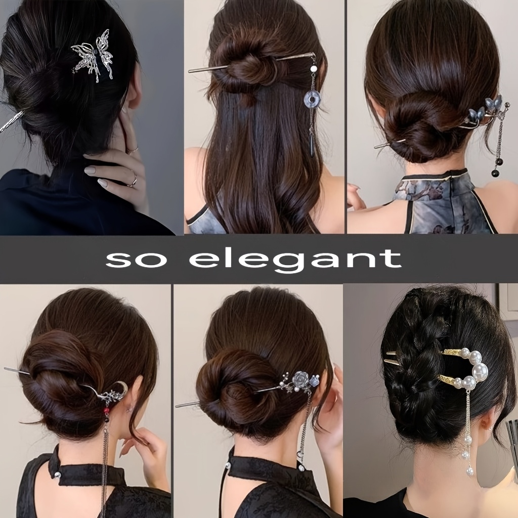 10pcs elegant alloy hair accessories moon   flower hairpins u shaped hair clips set   stylish headgear ideal gift for valentines day valentines day gift   motif durable alloy hair accessories Product details 6