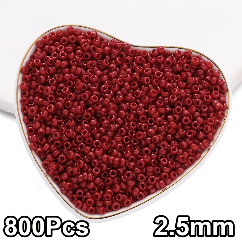 800pcs 2.5mm Multicolor Solid Color Glass Seed Beads