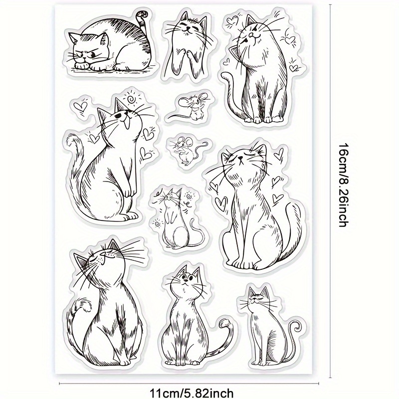 Cat Clear Silicone Stamp For Diy Scrapbooking, Card Making & Crafts - Transparent Rubber Seal With Design, Silicone Stamps For Card Making