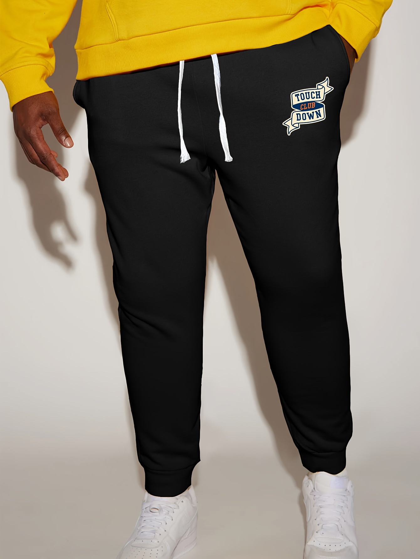Men's Contrast Color Sweatpants, Grimace Print Sports/running Pants For  Spring/autumn, Men's Clothing, Plus Size