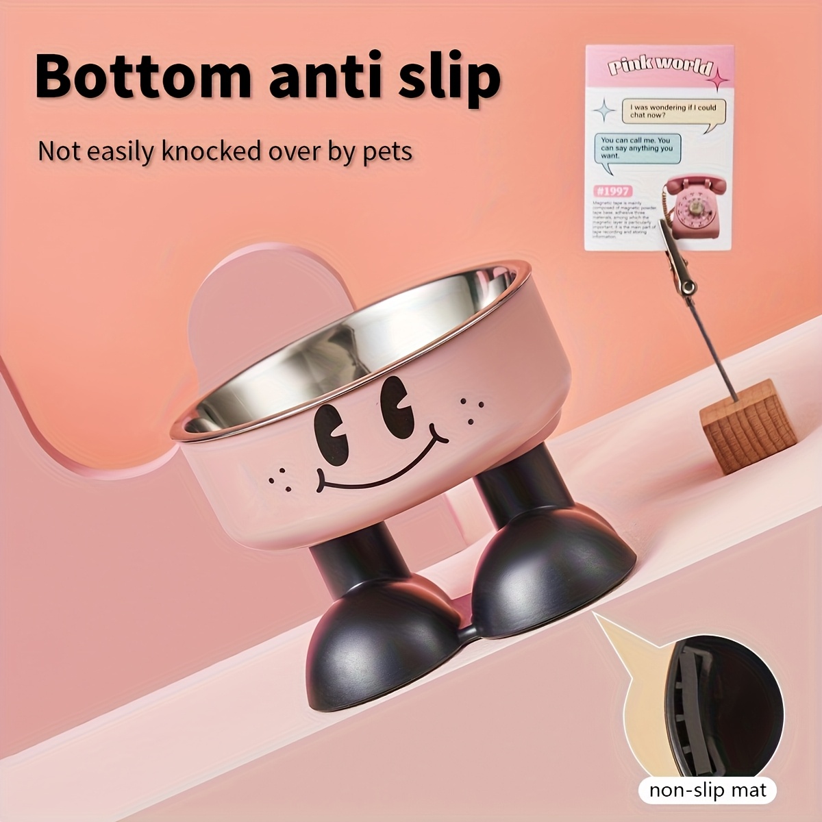 elevated stainless steel pet bowl anti tip non slip high   food and water dish for kittens and puppies Product details 6