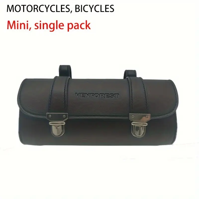 Borsa Da Manubrio Per Moto In Pelle PU Impermeabile - Per Forcella Anteriore, Stile Retrò, Capacità Generosa - Foto 9