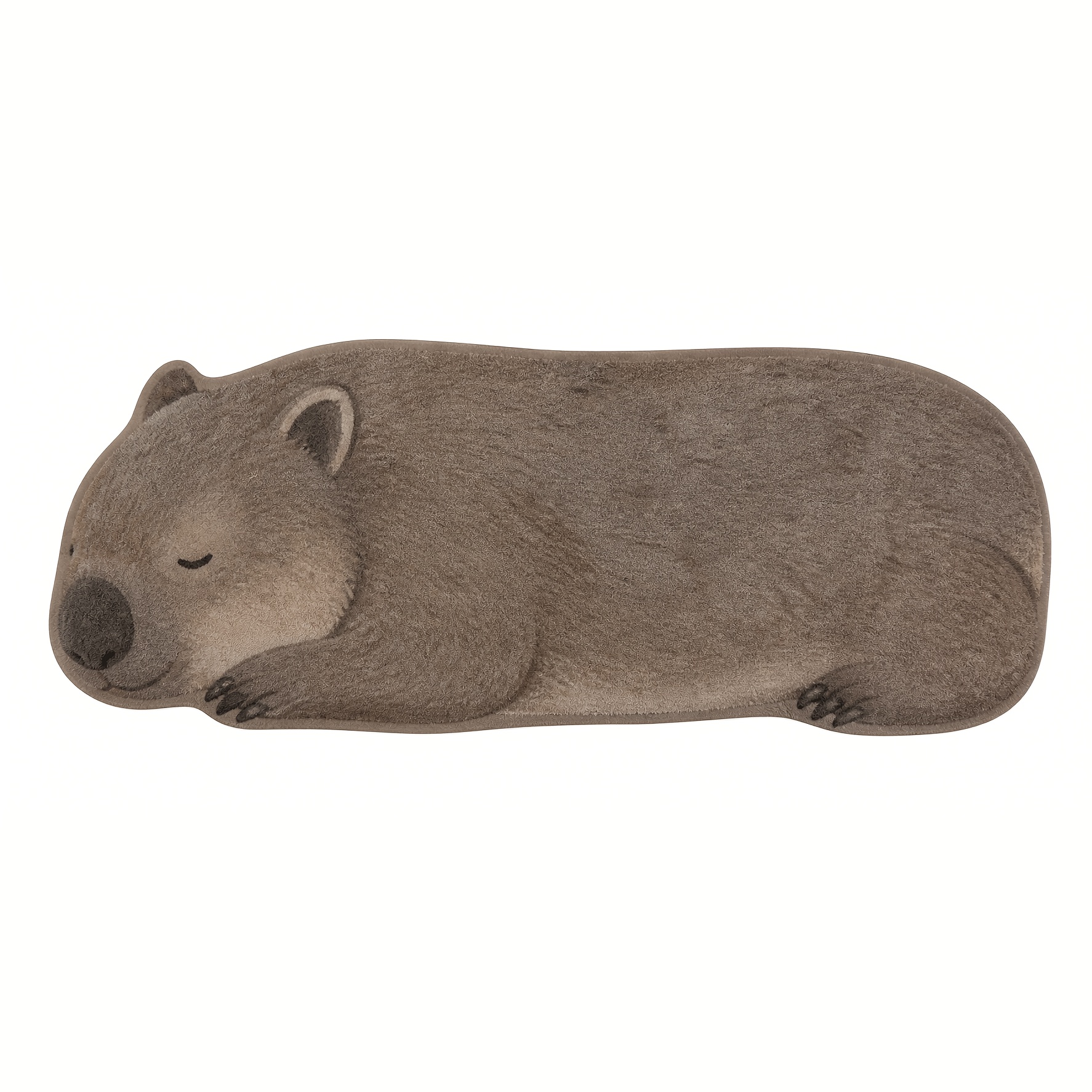 TEMU 1pc Suitable For Rooms Wombat Shaped Rug - Soft Machine-washable Irregular Floor Mat With Wombat, Thick Carpet Suitable For Lounge, Bedroom,,