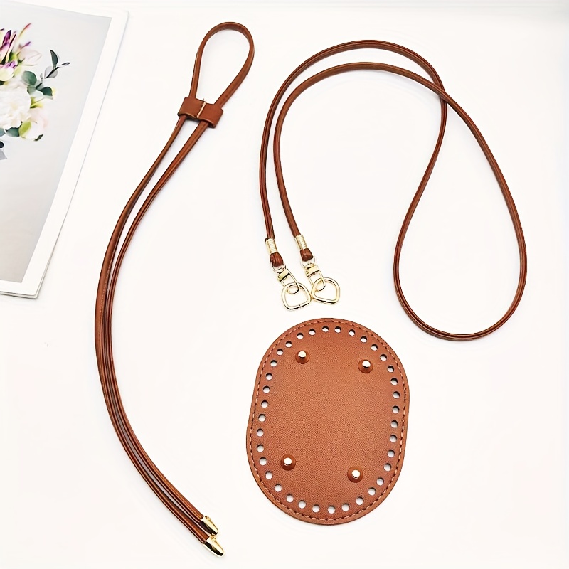 TEMU 14.5cm Oval Bottom, Optional Bag Additions Bag Bottom Shoulder Strap Drawstring 3pcs Set Hand Knitting Bag Hand Sewing Bag Crossbody Single