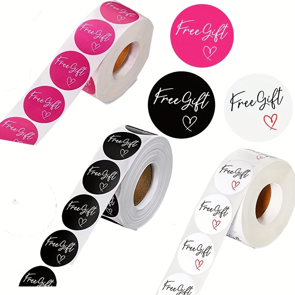TEMU 1500pcs Of 1-inch Customer Thank You Stickers For Small Businesses, Self-adhesive Labels For Packaging Mail, Postcards (rose Red, Black, White)