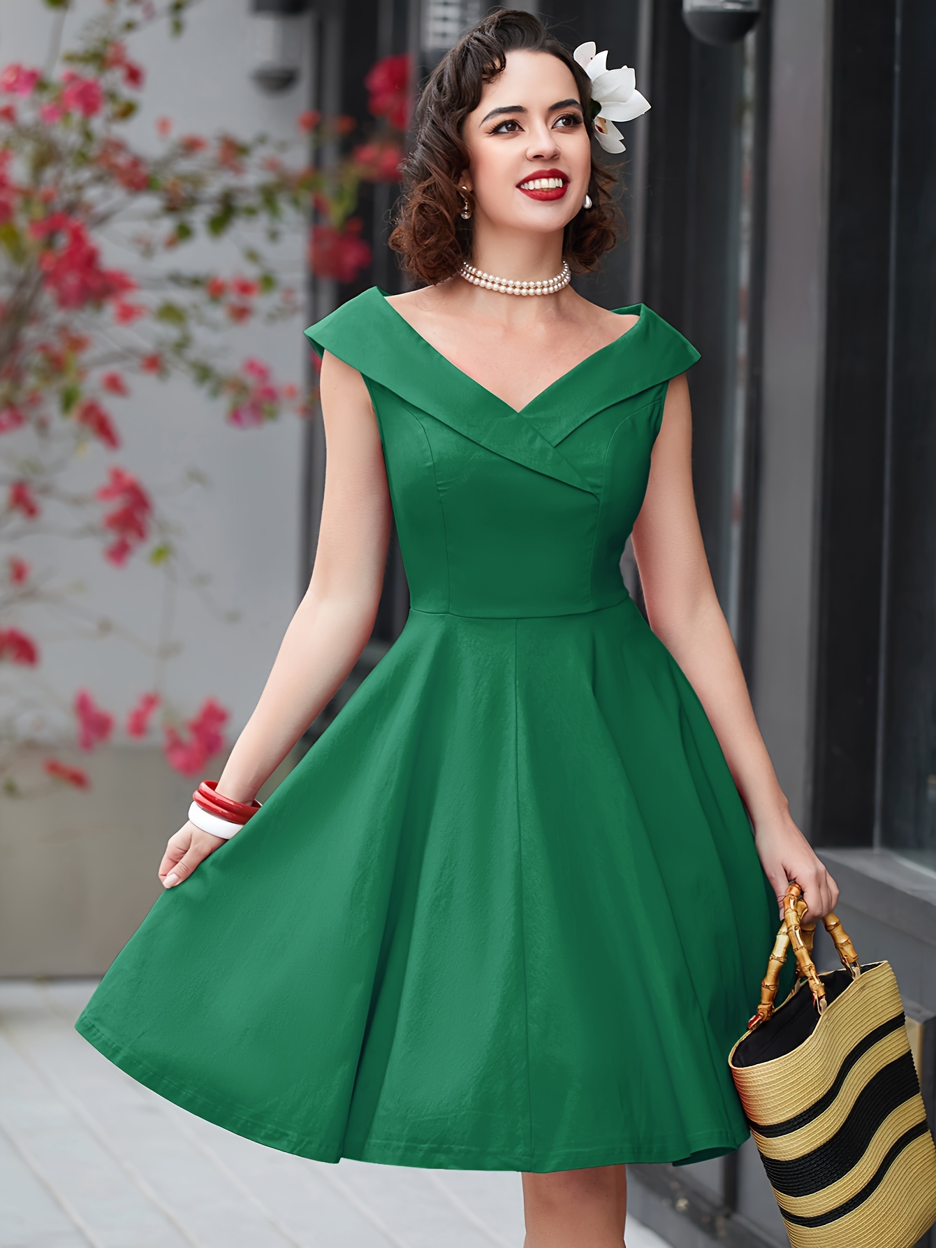 sachin and babi light blue dress Navy V-Neck Midi Dress, Elegant Fitted Business Dress main image 0