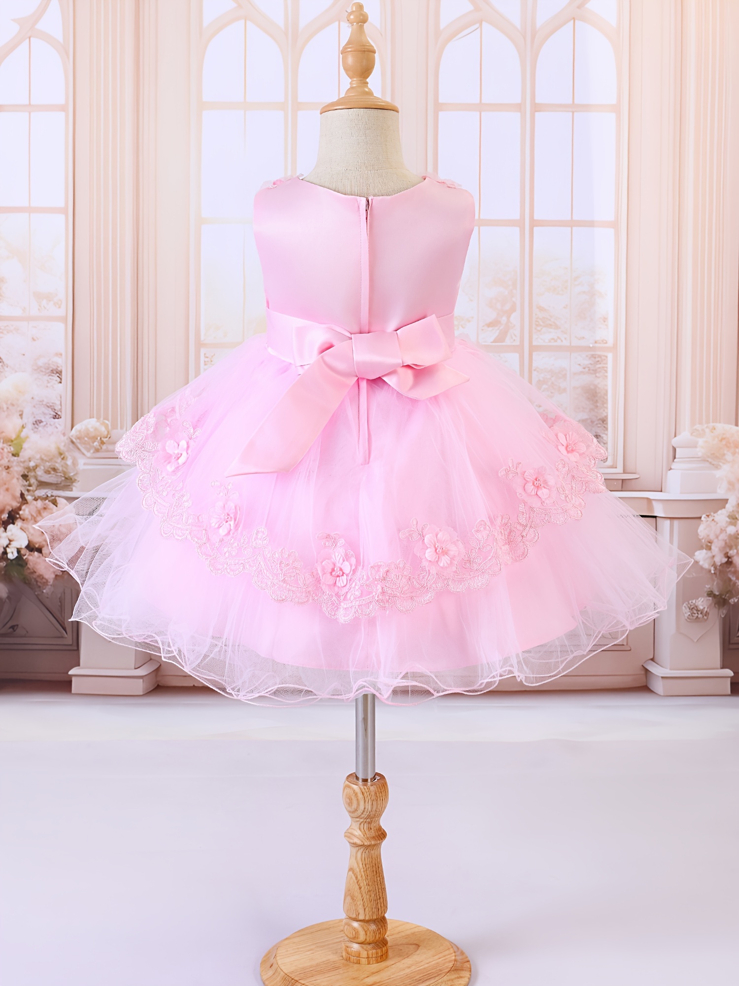 girls elegant white tulle princess party dress floral - Temu Mauritius