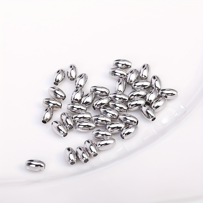 50pcs Brass 18K Gold Plated Oval Spacer Beads for Jewellery Making