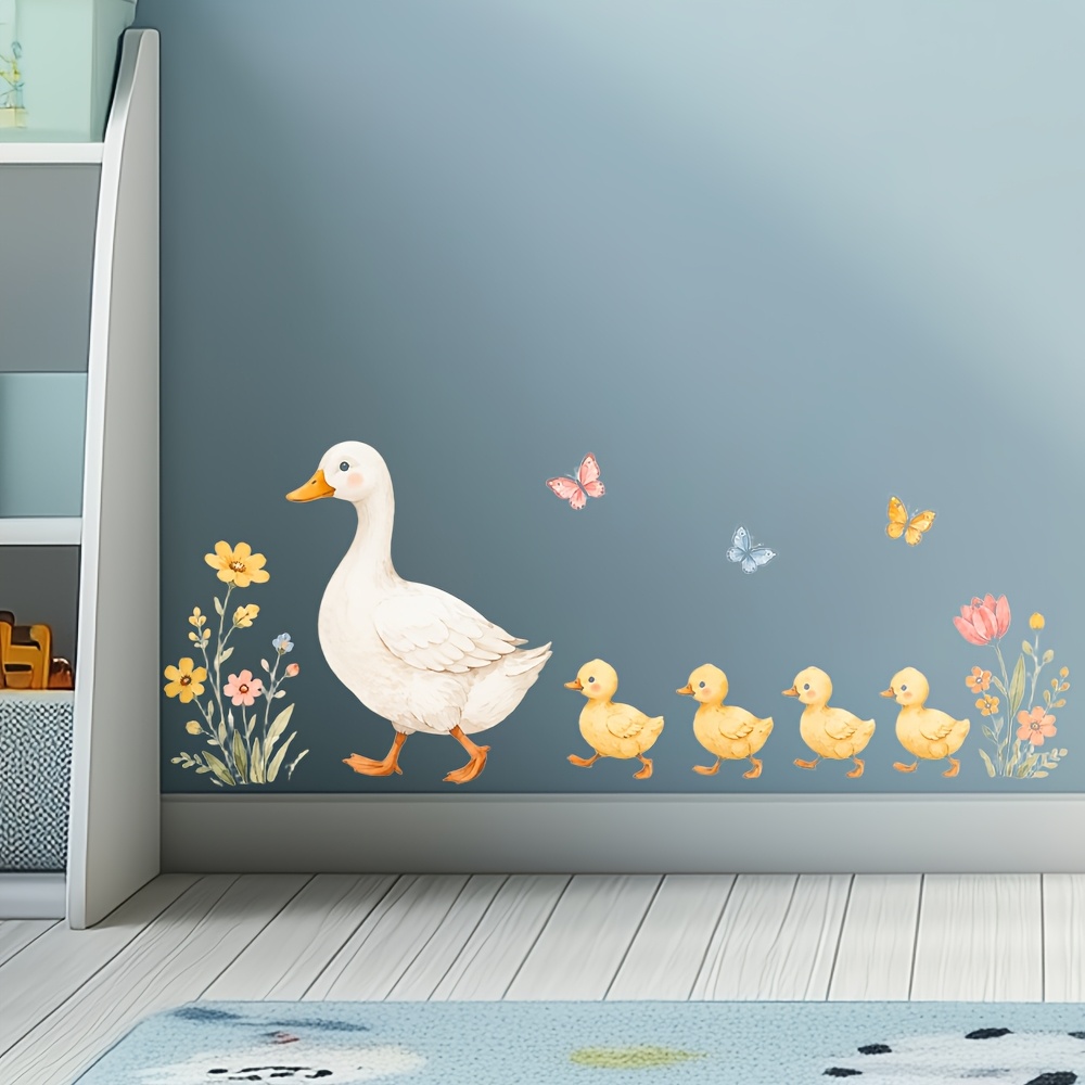 TEMU 1 pièce Autocollant mural maman et canard, Décalcomanie murale pour chambre d'enfant, Art mural décoratif pour chambre de bébé