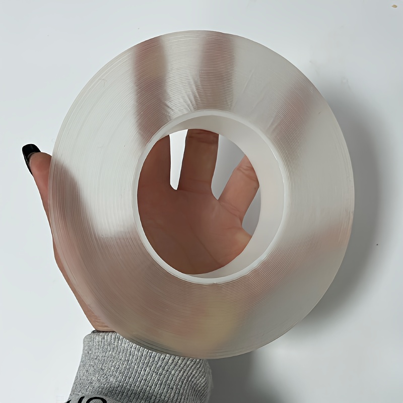 Plus Size - 20 Meters - Double-sided Tape - Transparent, Reusable And Adhesive - Ideal For Glass Surfaces, Kitchen And Bathroom Repairs