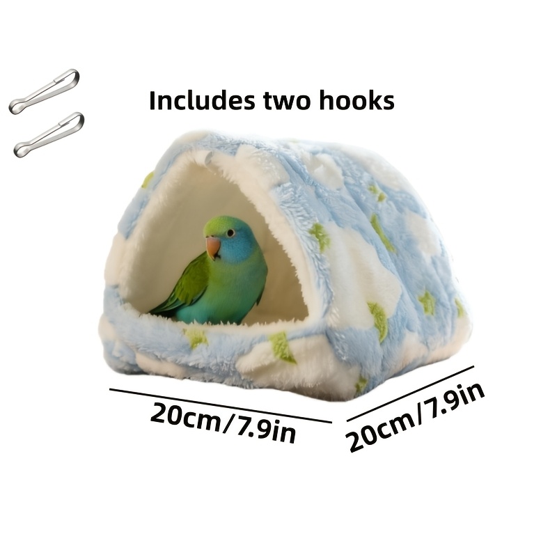 TEMU Parrot Nest Bed With Large Hidden Spot - Cozy Winter Bird Cage Accessory Suitable For Pea , Parrots, Budgies, Hamsters - Warm Nesting Box For