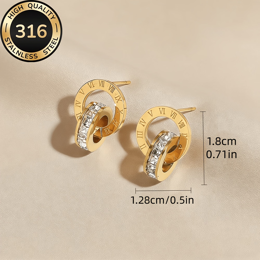Fashionable Roman Numeral Stud Earrings for Women