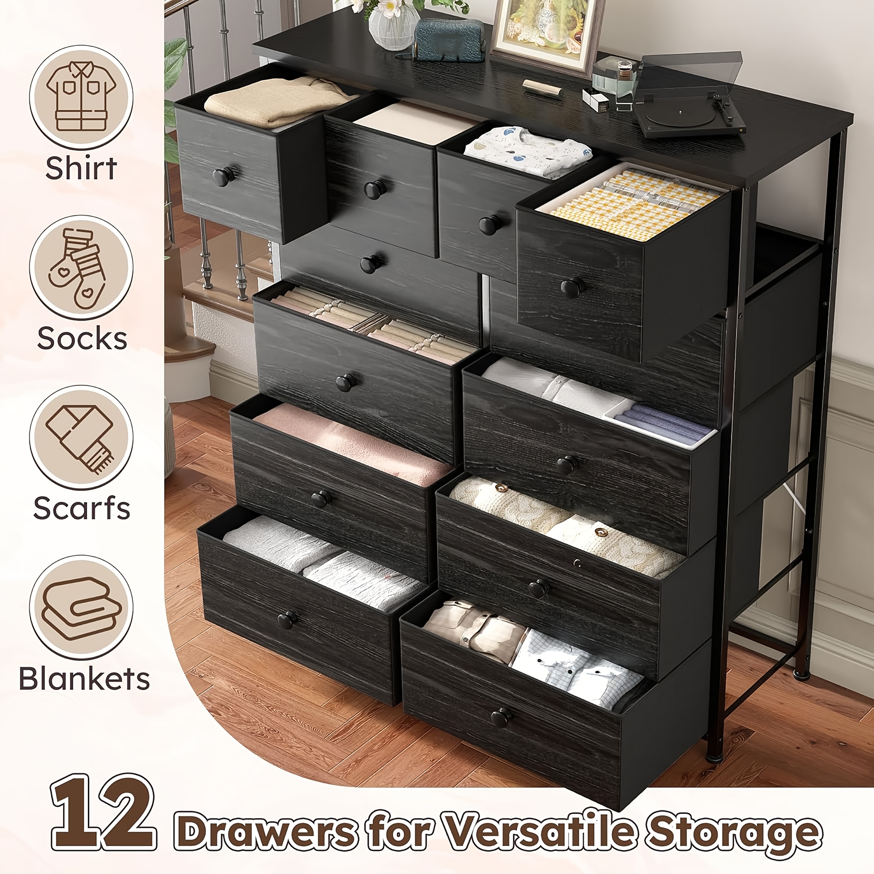bedroom furniture piece a tall dresser featuring 12 drawers - Temu