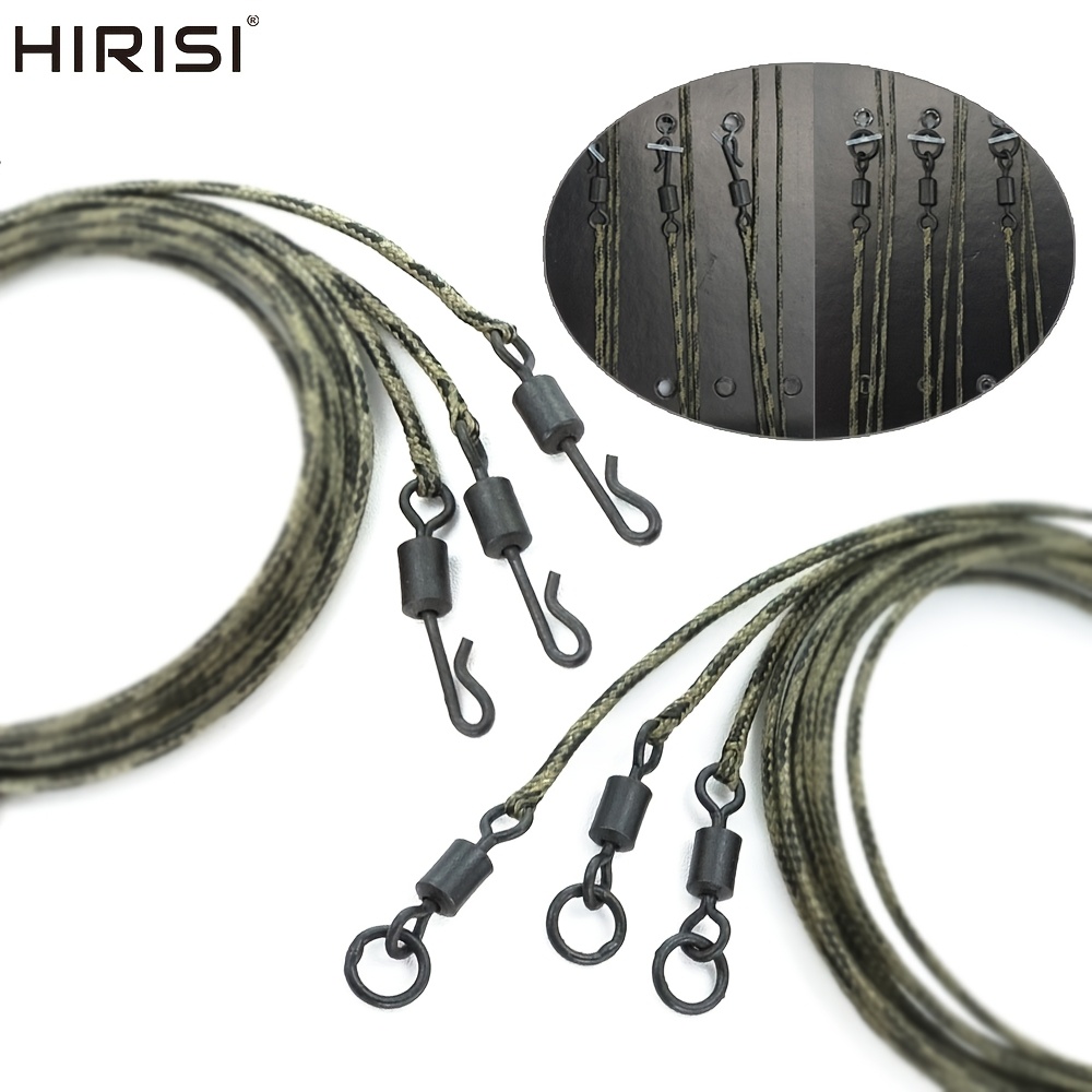 

Hirisi 3pcs Carp Fishing Swivels, Quick Change 12 Strand Braid Rig With Carabiners & Swivels, 45lb Breaking Strength, 68cm/26.78in Length, Mixed Colors - Carp Fishing Accessories