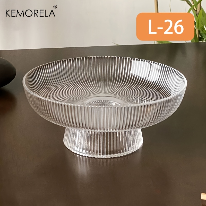 Kemorela Elegant Glass Fruit Bowl - Large Capacity, Vertical For Cakes & Snacks, Perfect For Restaurants & Banquets