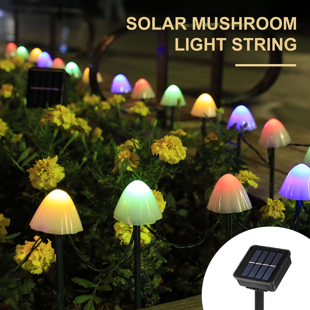 20/30 Led Solar Mushroom Lights Waterproof Landscape - Temu