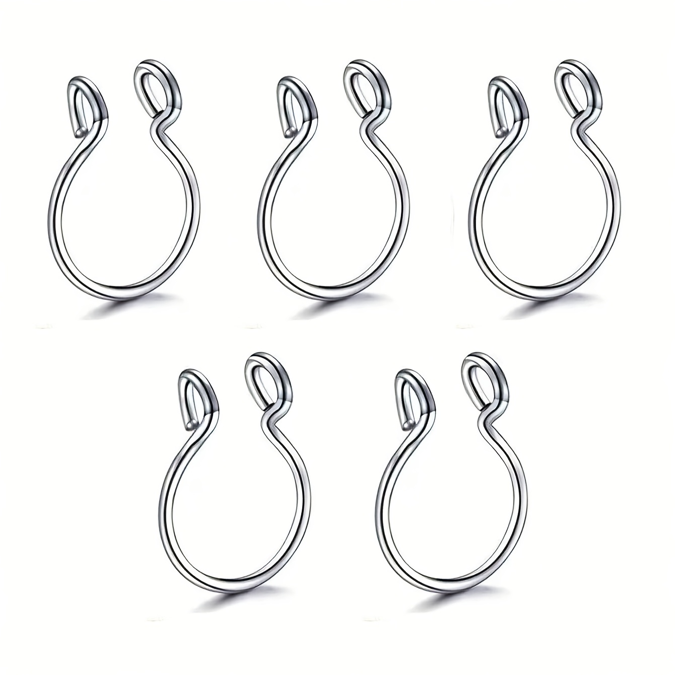 Women's Stainless Steel Round Faux Lip Ring Non-Piercing Nose Ring