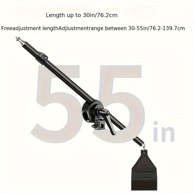 E-shop Tragbarer Teleskop-Lichtstativ, verstellbarer Arm 30-55 Zoll, mit und Universal-Stativadapter-Schwinge, für Fotografie und Video-Studio,